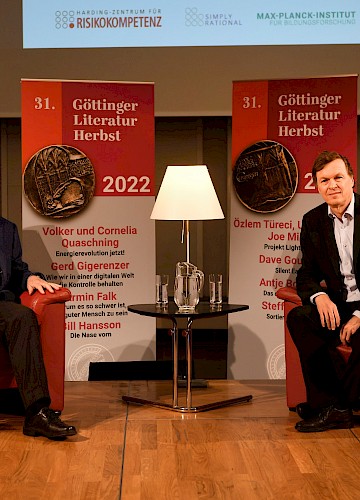 Gerd Gigerenzer und Helmut Grubmüller bei der "Wissenschaftsreihe"