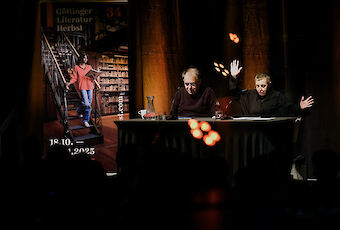 David Safier und Katharina Thalbach am 25.10. in der Sheddachhalle ©Dietrich Kühne